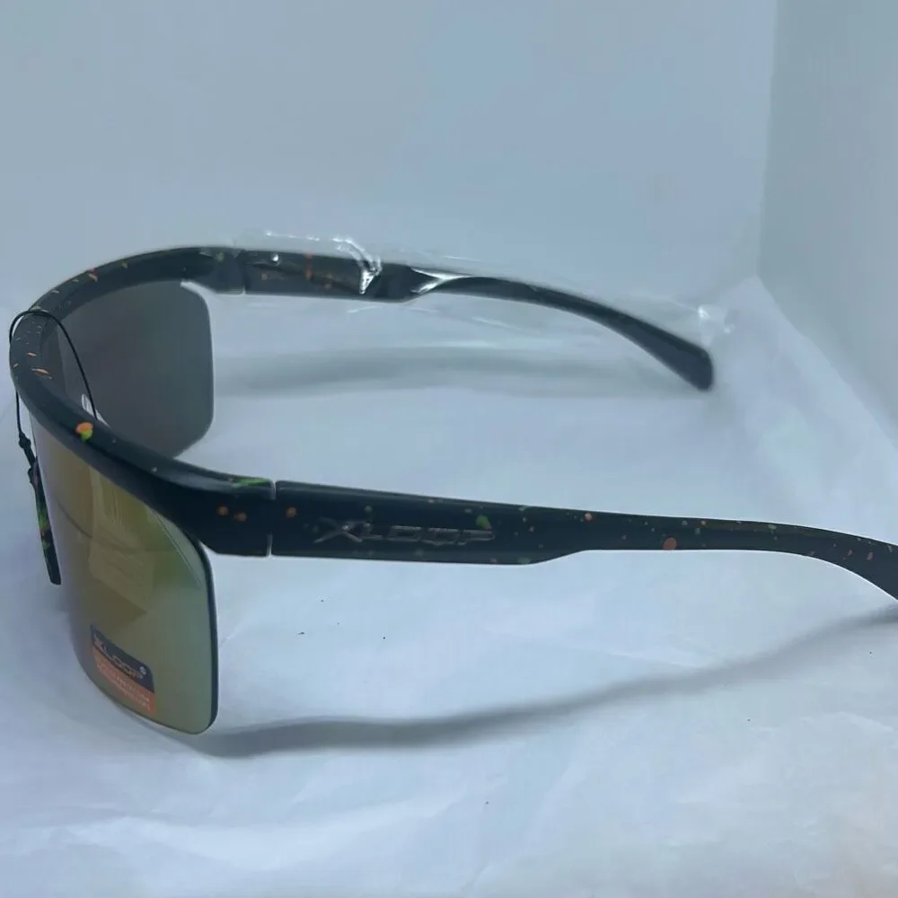 XLoop Sport Shield Sunglasses – Blue Frame, Mirrored Lens, UV400 Protection, Pol